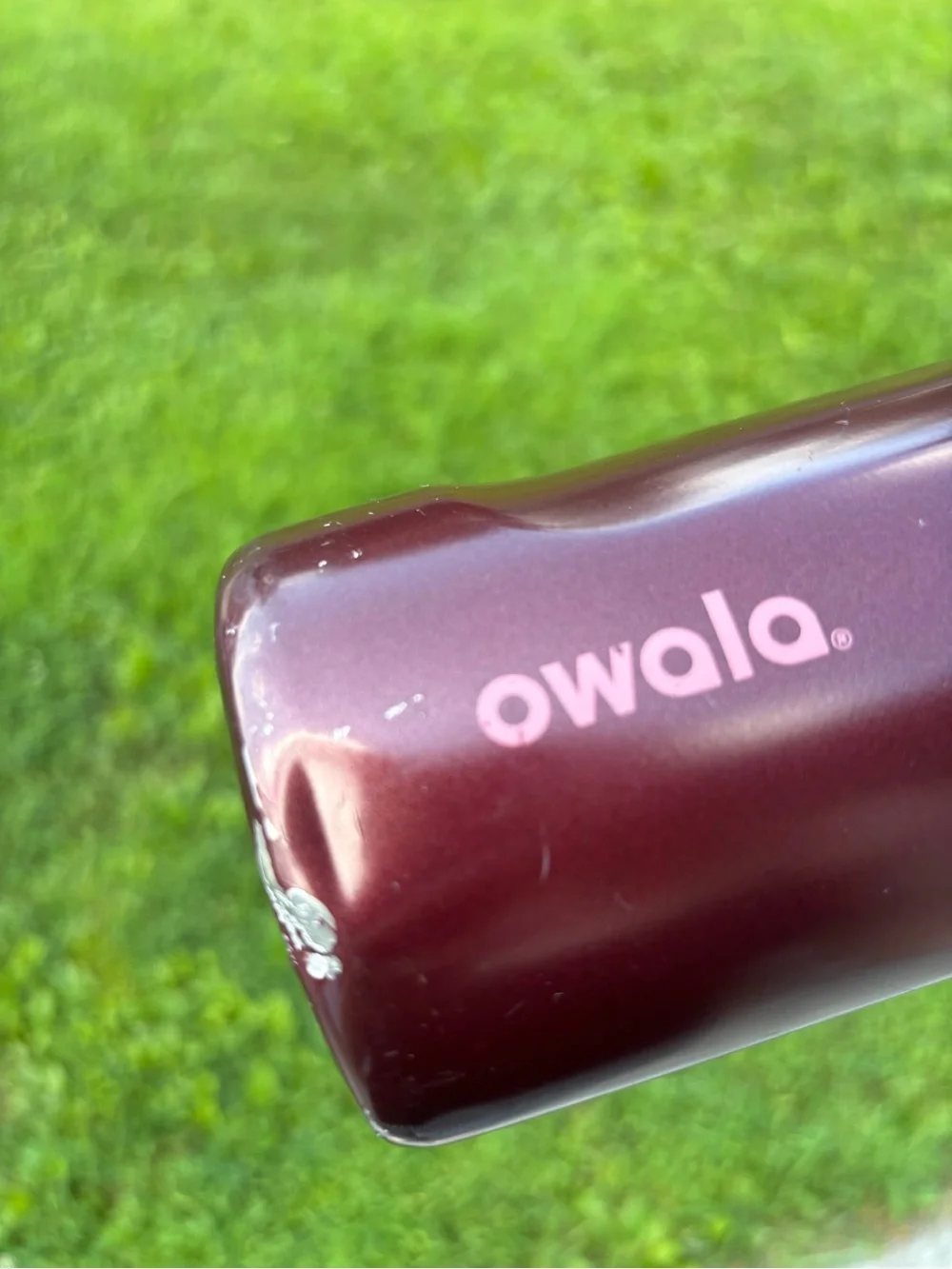 Owala Insulated Travel Bottle in Pink and Maroon